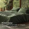 imageBedsure Silky Cooling Duvet Cover Queen Size  Lightweight 100 Rayon Derived from Bamboo Comforter Cover Set for Hot Sleepers Breathable ampamp MoistureWicking Bedding Set Pure White06  Olive Green No Comforter