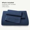 imageBedsure Silky Cooling Duvet Cover Queen Size  Lightweight 100 Rayon Derived from Bamboo Comforter Cover Set for Hot Sleepers Breathable ampamp MoistureWicking Bedding Set Pure WhiteNavy Blue No Comforter
