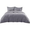 imageBedsure Silky Cooling Duvet Cover Queen Size  Lightweight 100 Rayon Derived from Bamboo Comforter Cover Set for Hot Sleepers Breathable ampamp MoistureWicking Bedding Set Pure White04  Grey No Comforter