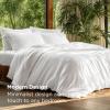imageBedsure Silky Cooling Duvet Cover Queen Size  Lightweight 100 Rayon Derived from Bamboo Comforter Cover Set for Hot Sleepers Breathable ampamp MoistureWicking Bedding Set Pure White07  Pure White No Comforter