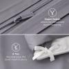 imageBedsure Silky Cooling Duvet Cover Queen Size  Lightweight 100 Rayon Derived from Bamboo Comforter Cover Set for Hot Sleepers Breathable ampamp MoistureWicking Bedding Set Pure White04  Grey No Comforter