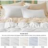 imageBedsure Silky Cooling Duvet Cover Queen Size  Lightweight 100 Rayon Derived from Bamboo Comforter Cover Set for Hot Sleepers Breathable ampamp MoistureWicking Bedding Set Pure White07  Pure White No Comforter