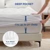 imageBedsure Waterproof Mattress Protector Queen Size  Quilted Fitted Waterproof Mattress Pad Topper with 821 Inches Deep Pocket Noiseless Bed Cover Padded Machine WashableWhite 60x80 InchesWhite