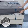 imageBedsure Waterproof Mattress Protector Queen Size  Quilted Fitted Waterproof Mattress Pad Topper with 821 Inches Deep Pocket Noiseless Bed Cover Padded Machine WashableWhite 60x80 InchesGrey