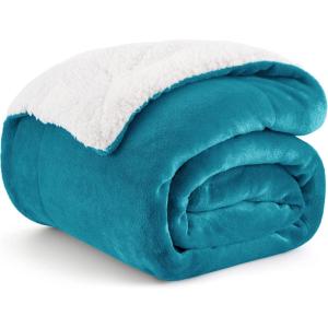 imageBedsure GentleSoft Sherpa Fleece Blankets Queen Size for Bed  Thick and Warm Soft Fuzzy Plush Queen Blanket for Winter Navy 90x90 Inches03  Teal