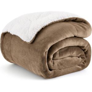imageBedsure GentleSoft Sherpa Fleece Blankets Queen Size for Bed  Thick and Warm Soft Fuzzy Plush Queen Blanket for Winter Navy 90x90 Inches05  Camel