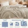 imageBedsur Fleece Blankets Queen Size for Bed  GentleSoft Warm Cozy Soft ampamp Thick Blanket for Winter Heavy 500Gsm AntiStatic Design Ideal for Couch ampamp Sofa Linen 90x90 InchLinen