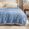 imageBedsur Fleece Blankets Queen Size for Bed  GentleSoft Warm Cozy Soft ampamp Thick Blanket for Winter Heavy 500Gsm AntiStatic Design Ideal for Couch ampamp Sofa Linen 90x90 InchAshley Blue
