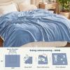 imageBedsur Fleece Blankets Queen Size for Bed  GentleSoft Warm Cozy Soft ampamp Thick Blanket for Winter Heavy 500Gsm AntiStatic Design Ideal for Couch ampamp Sofa Linen 90x90 InchAshley Blue