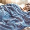 imageBedsur Fleece Blankets Queen Size for Bed  GentleSoft Warm Cozy Soft ampamp Thick Blanket for Winter Heavy 500Gsm AntiStatic Design Ideal for Couch ampamp Sofa Linen 90x90 InchAshley Blue