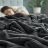 imageBedsur Fleece Blankets Queen Size for Bed  GentleSoft Warm Cozy Soft ampamp Thick Blanket for Winter Heavy 500Gsm AntiStatic Design Ideal for Couch ampamp Sofa Linen 90x90 InchGrey