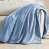 imageBedsur Fleece Blankets Queen Size for Bed  GentleSoft Warm Cozy Soft ampamp Thick Blanket for Winter Heavy 500Gsm AntiStatic Design Ideal for Couch ampamp Sofa Linen 90x90 InchAshley Blue