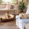 imageBedsure 1 Pack 3 Pet Blankets Super Soft Fluffy Premium Fleece Flannel Portable Throw Dog Blankets for Small Dogs Printed Cat Puppy Blanket PinkGreyBrown Small23x16 inchCat