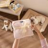 imageBedsure 1 Pack 3 Pet Blankets Super Soft Fluffy Premium Fleece Flannel Portable Throw Dog Blankets for Small Dogs Printed Cat Puppy Blanket PinkGreyBrown Small23x16 inchCat