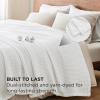 imageBedsure 100 Cotton Blanket Queen Size for Bed  Cozy Soft Lightweight and Breathable Basket Waffle Weave Blanket for Summer Home Decor Gift for Women Olive Green 90x90 inches03  White