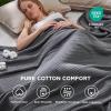 imageBedsure 100 Cotton Blanket Queen Size for Bed  Cozy Soft Lightweight and Breathable Basket Waffle Weave Blanket for Summer Home Decor Gift for Women Olive Green 90x90 inches04  Dark Grey