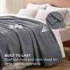 imageBedsure 100 Cotton Blanket Queen Size for Bed  Cozy Soft Lightweight and Breathable Basket Waffle Weave Blanket for Summer Home Decor Gift for Women Olive Green 90x90 inches04  Dark Grey