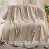 imageBedsure 100 Cotton Blanket Queen Size for Bed  Cozy Soft Lightweight and Breathable Basket Waffle Weave Blanket for Summer Home Decor Gift for Women Olive Green 90x90 inches02  Tan