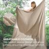 imageBedsure 100 Cotton Blanket Queen Size for Bed  Cozy Soft Lightweight and Breathable Basket Waffle Weave Blanket for Summer Home Decor Gift for Women Olive Green 90x90 inches02  Tan
