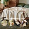 imageBedsure 100 Cotton Muslin Blanket King Size for Bed  4Layer Breathable and Lightweight Thin Soft Summer Gauze Muslin Blanket for Adults Linen Beige 108x90 Inches01  Beige