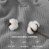 imageBedsure 100 Cotton Muslin Blanket King Size for Bed  4Layer Breathable and Lightweight Thin Soft Summer Gauze Muslin Blanket for Adults Linen Beige 108x90 Inches02  Grey