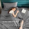 imageBedsure 100 Cotton Percale Sheets Queen Size Queen Sheet Set with Deep Pocket Up to 16 Inches Breathable ampamp Crirsp Soft Bedsheet ampamp Pillowcase Sets 4 Pieces White06  Dark Grey