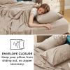 imageBedsure 100 Cotton Percale Sheets Queen Size Queen Sheet Set with Deep Pocket Up to 16 Inches Breathable ampamp Crirsp Soft Bedsheet ampamp Pillowcase Sets 4 Pieces White08  Taupe