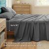 imageBedsure 100 Cotton Percale Sheets Queen Size Queen Sheet Set with Deep Pocket Up to 16 Inches Breathable ampamp Crirsp Soft Bedsheet ampamp Pillowcase Sets 4 Pieces White06  Dark Grey