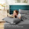 imageBedsure 100 Cotton Percale Sheets Queen Size Queen Sheet Set with Deep Pocket Up to 16 Inches Breathable ampamp Crirsp Soft Bedsheet ampamp Pillowcase Sets 4 Pieces White06  Dark Grey