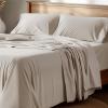 imageBedsure 100 Cotton Percale Sheets Queen Size Queen Sheet Set with Deep Pocket Up to 16 Inches Breathable ampamp Crirsp Soft Bedsheet ampamp Pillowcase Sets 4 Pieces White05  Linen