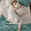 imageBedsure 100 Cotton Percale Sheets Queen Size Queen Sheet Set with Deep Pocket Up to 16 Inches Breathable ampamp Crirsp Soft Bedsheet ampamp Pillowcase Sets 4 Pieces White05  Linen