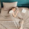imageBedsure 100 Cotton Percale Sheets Queen Size Queen Sheet Set with Deep Pocket Up to 16 Inches Breathable ampamp Crirsp Soft Bedsheet ampamp Pillowcase Sets 4 Pieces White08  Taupe