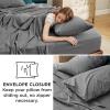 imageBedsure 100 Cotton Percale Sheets Queen Size Queen Sheet Set with Deep Pocket Up to 16 Inches Breathable ampamp Crirsp Soft Bedsheet ampamp Pillowcase Sets 4 Pieces White06  Dark Grey