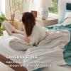 imageBedsure 100 Cotton Percale Sheets Queen Size Queen Sheet Set with Deep Pocket Up to 16 Inches Breathable ampamp Crirsp Soft Bedsheet ampamp Pillowcase Sets 4 Pieces White07  Sky Blue