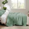 imageBedsure 100 Cotton Quilt Set  Lightweight Queen Bedspread Cozy White Bedding Coverlet 3Piece with Pillow Shams in Checker Pattern for All Season 90x96 inches 100 Cotton Voile06  Sage Green  Tribal Geometry