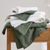 imageBedsure 100 Cotton Quilt Set  Lightweight Queen Bedspread Cozy White Bedding Coverlet 3Piece with Pillow Shams in Checker Pattern for All Season 90x96 inches 100 Cotton Voile08  Olive Green  Tribal Geometry