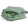 imageBedsure 100 Cotton Quilt Set  Lightweight Queen Bedspread Cozy White Bedding Coverlet 3Piece with Pillow Shams in Checker Pattern for All Season 90x96 inches 100 Cotton Voile06  Sage Green  Tribal Geometry