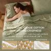 imageBedsure 100 Cotton Sheets King Size Set  500 Thread Count Cotton Sateen Bedsheets Luxury Hotel Quality Soft ampamp Breathable Bedsheets 16quot Deep Pocket 4Piece Include King Flat Sheet IvoryGreen