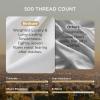 imageBedsure 100 Cotton Sheets King Size Set  500 Thread Count Cotton Sateen Bedsheets Luxury Hotel Quality Soft ampamp Breathable Bedsheets 16quot Deep Pocket 4Piece Include King Flat Sheet IvoryWhite