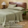 imageBedsure 100 Cotton Sheets King Size Set  500 Thread Count Cotton Sateen Bedsheets Luxury Hotel Quality Soft ampamp Breathable Bedsheets 16quot Deep Pocket 4Piece Include King Flat Sheet IvoryGreen
