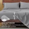 imageBedsure 100 Cotton Sheets King Size Set  500 Thread Count Cotton Sateen Bedsheets Luxury Hotel Quality Soft ampamp Breathable Bedsheets 16quot Deep Pocket 4Piece Include King Flat Sheet IvoryGray