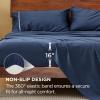 imageBedsure 100 Cotton Sheets King Size Set  500 Thread Count Cotton Sateen Bedsheets Luxury Hotel Quality Soft ampamp Breathable Bedsheets 16quot Deep Pocket 4Piece Include King Flat Sheet IvoryNavy