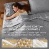 imageBedsure 100 Cotton Sheets King Size Set  500 Thread Count Cotton Sateen Bedsheets Luxury Hotel Quality Soft ampamp Breathable Bedsheets 16quot Deep Pocket 4Piece Include King Flat Sheet IvoryGray