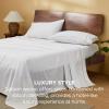 imageBedsure 100 Cotton Sheets King Size Set  500 Thread Count Cotton Sateen Bedsheets Luxury Hotel Quality Soft ampamp Breathable Bedsheets 16quot Deep Pocket 4Piece Include King Flat Sheet IvoryWhite