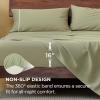 imageBedsure 100 Cotton Sheets King Size Set  500 Thread Count Cotton Sateen Bedsheets Luxury Hotel Quality Soft ampamp Breathable Bedsheets 16quot Deep Pocket 4Piece Include King Flat Sheet IvoryGreen
