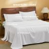 imageBedsure 100 Cotton Sheets King Size Set  500 Thread Count Cotton Sateen Bedsheets Luxury Hotel Quality Soft ampamp Breathable Bedsheets 16quot Deep Pocket 4Piece Include King Flat Sheet IvoryWhite