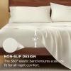 imageBedsure 100 Cotton Sheets King Size Set  500 Thread Count Cotton Sateen Bedsheets Luxury Hotel Quality Soft ampamp Breathable Bedsheets 16quot Deep Pocket 4Piece Include King Flat Sheet IvoryIvory