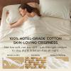 imageBedsure 100 Cotton Sheets King Size Set  500 Thread Count Cotton Sateen Bedsheets Luxury Hotel Quality Soft ampamp Breathable Bedsheets 16quot Deep Pocket 4Piece Include King Flat Sheet IvoryIvory