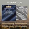 imageBedsure 100 Cotton Sheets King Size Set  500 Thread Count Cotton Sateen Bedsheets Luxury Hotel Quality Soft ampamp Breathable Bedsheets 16quot Deep Pocket 4Piece Include King Flat Sheet IvoryNavy