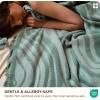 imageBedsure 100 Cotton Throw Blanket for Couch  Chenille Woven Textured Blanket Gifts for Women Cozy and Soft for All Seasons Home Decor Boho Throw for Bed Sofa Blue 50x60 Inches03 Sage Green